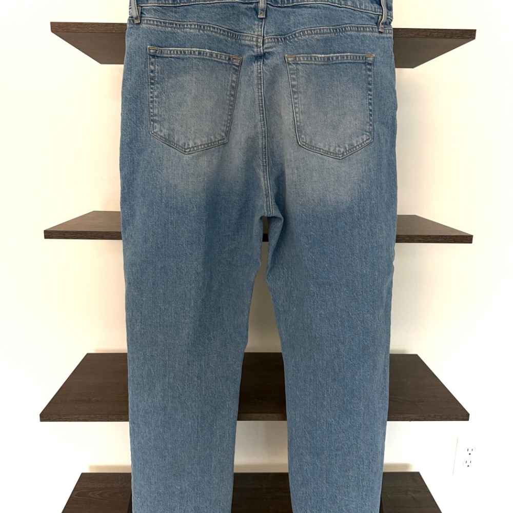 Loft High Rise Straight Cropped Jeans Raw Hem, Size 12/31 - Picture 3 of 12